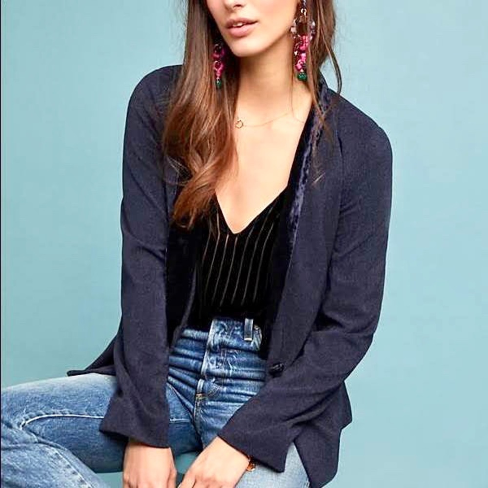 NWT Anthropologie Skies Are Blue Boyfriend Blazer